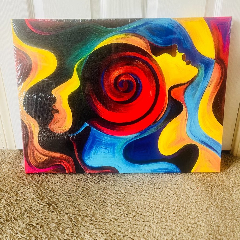 Red Swirl Canvas Painting